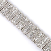 18.00 CT. Diamond Rectangle Baguette Link Bracelet in Gold - White Carat - USA & Canada